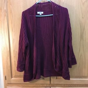 Dressbarn burgundy cardigan sweater